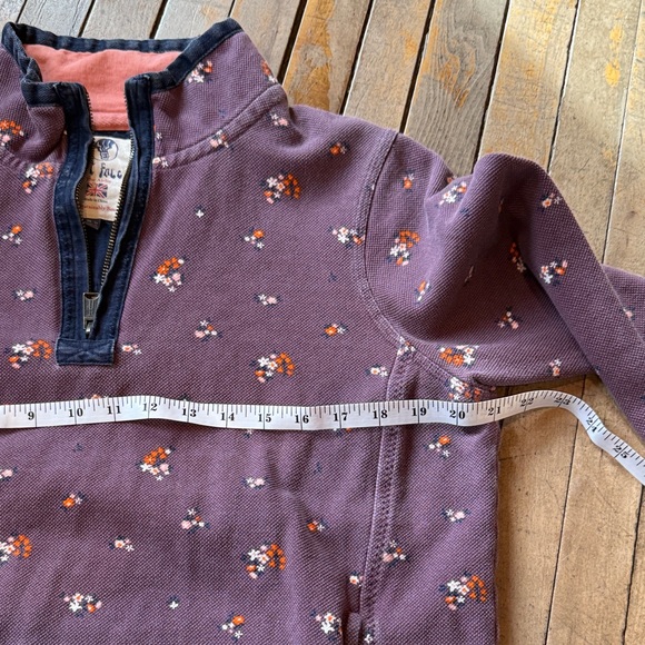 Fat Face Purple Floral Airlie Sweatshirt Quarter Zip - Picture 6 of 11